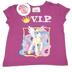 🔥SALE🔥 Hasbro My Little Pony Purple Short Sleeved Tee NWT Size 2T